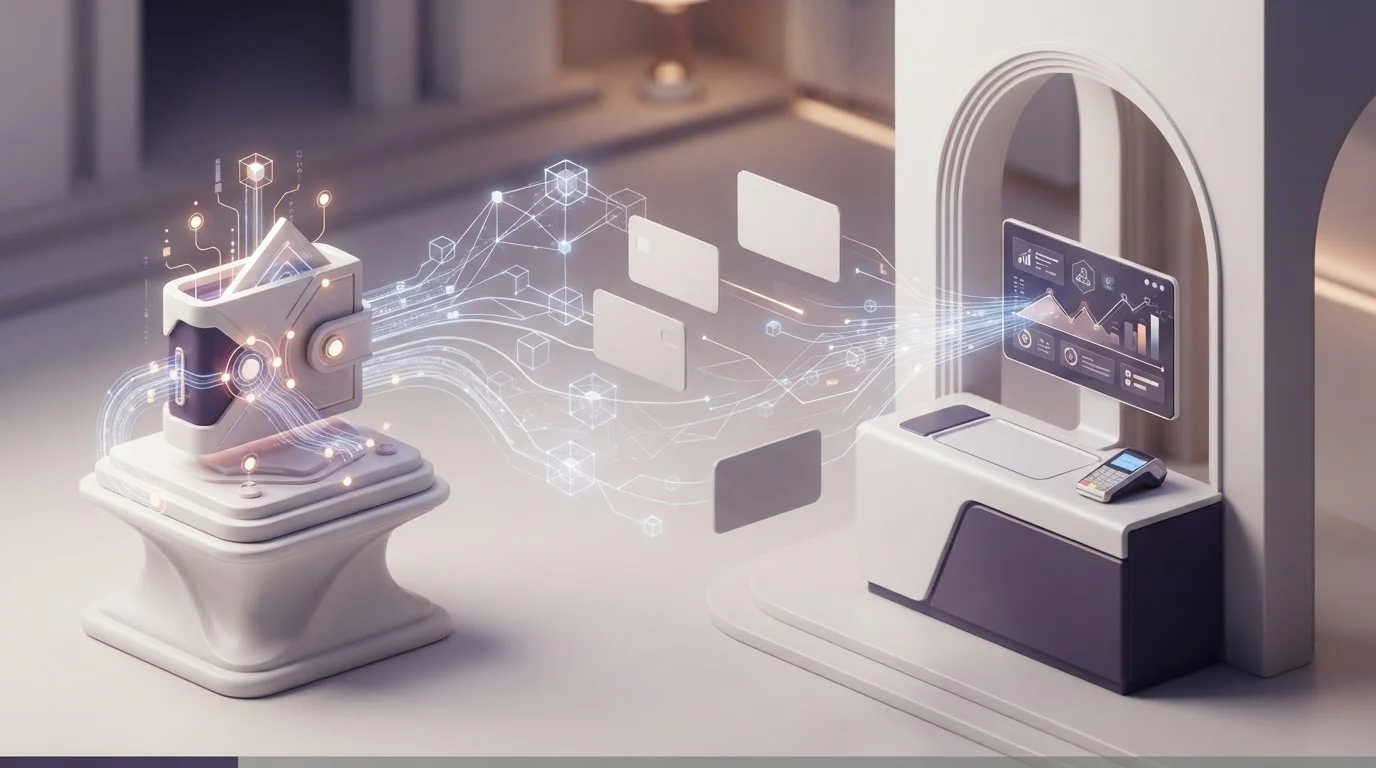 Abstract crypto wallet and payment routes converging on a casino deposit interface